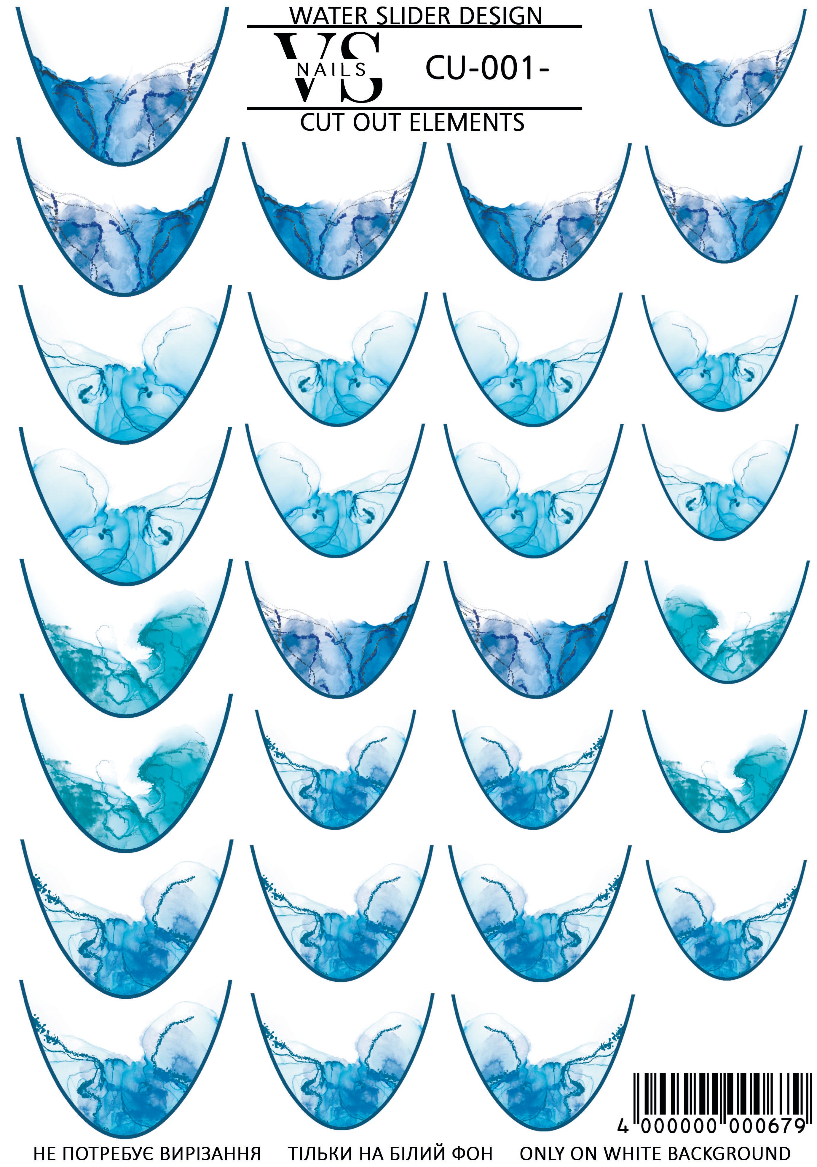 Slider CUT OUT (Wasserlösliche Aufkleber) 01 von VS Nails