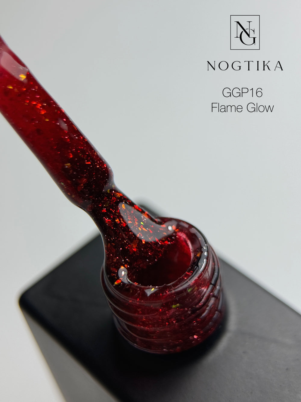 Гель-лак с блестками № 16 Flame Glow (12 мл), без TPO