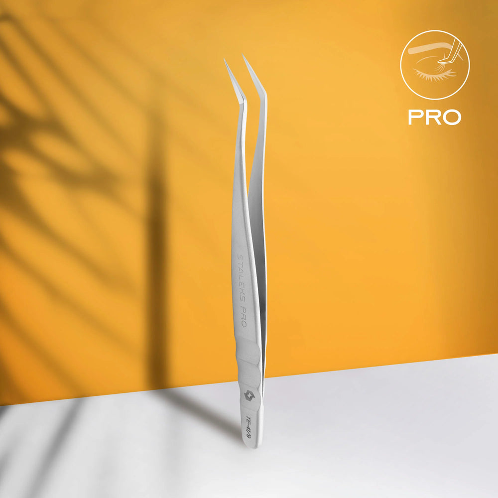 Eyelash tweezers TE- 41/9 (110 mm) STALEKS EXPERT