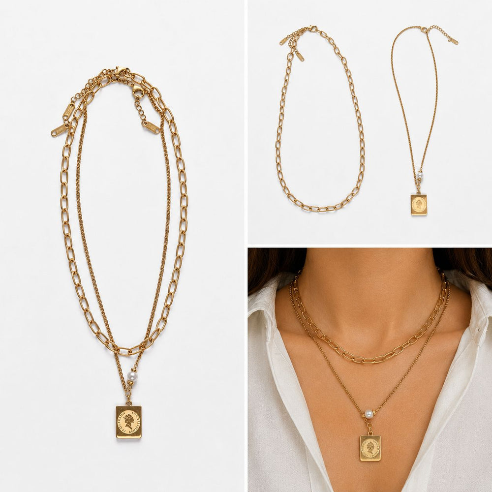Collana asimmetrica elegante in oro (bijoux) 6