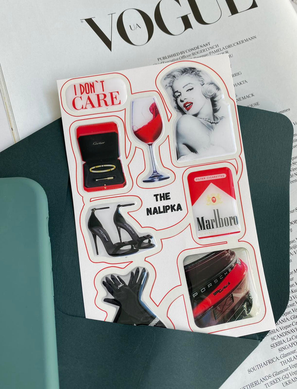 Cool self-adhesive 3D stickers for your mobile phone, tablet, notebook, and laptop Red Mood/ Marlboro