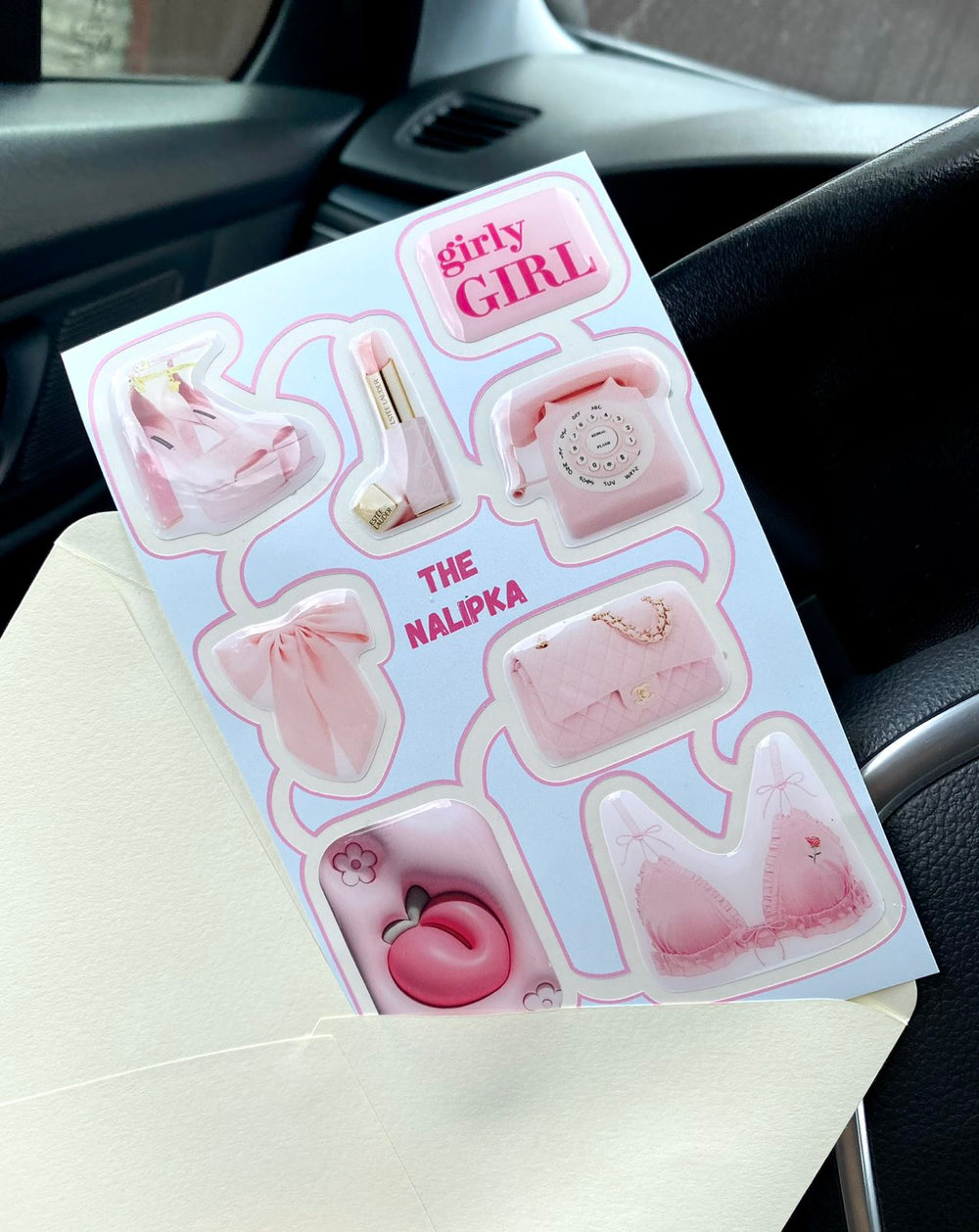 Cool self-adhesive 3D stickers for your mobile phone, tablet, notebook and laptop Pink Life/Girl