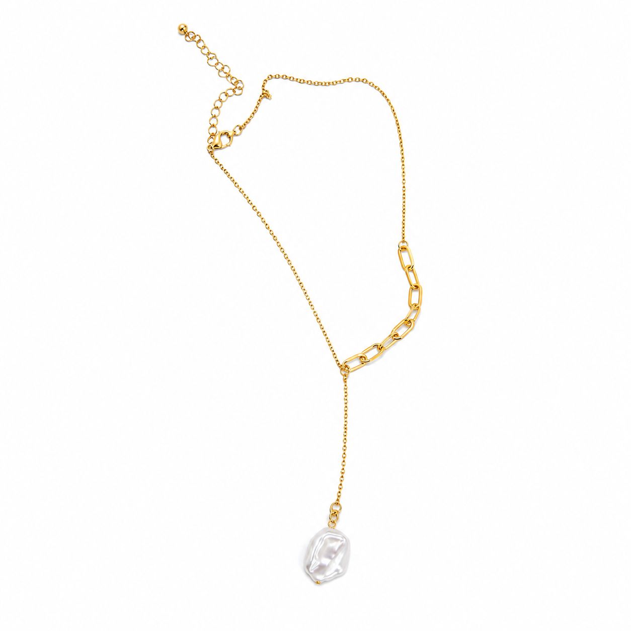Stylische asymetrische Kette in gold  (Modeschmuck) 5