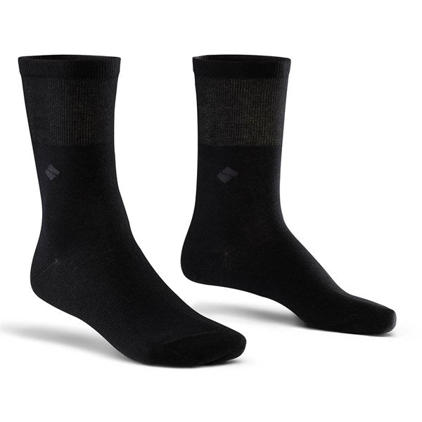 Diabetic Crew Men's 22% Silver Socks Black