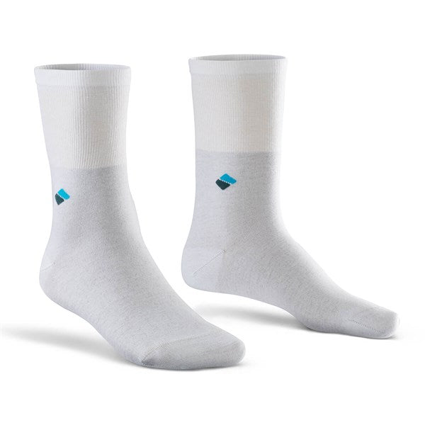Diabetic Crew Men's 22% Silver Socks White