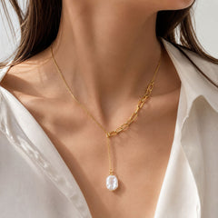 Stylische asymetrische Kette in gold  (Modeschmuck) 5